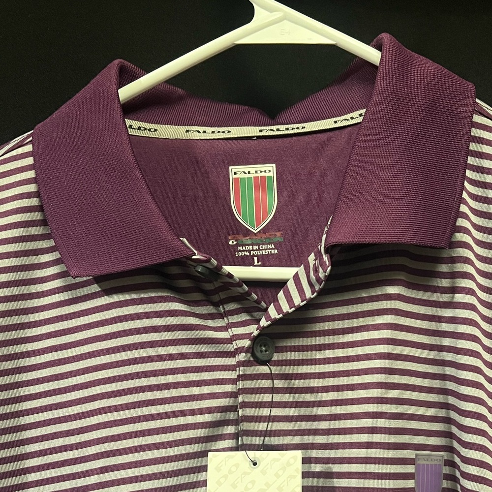 FALDO Claret & Green Polo Golf Shirt